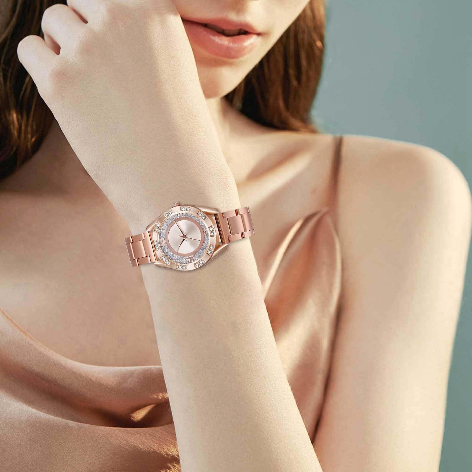 Аналоговые кварцевые часы с ремешком из нержавеющей стали (A, One Size), фото №3