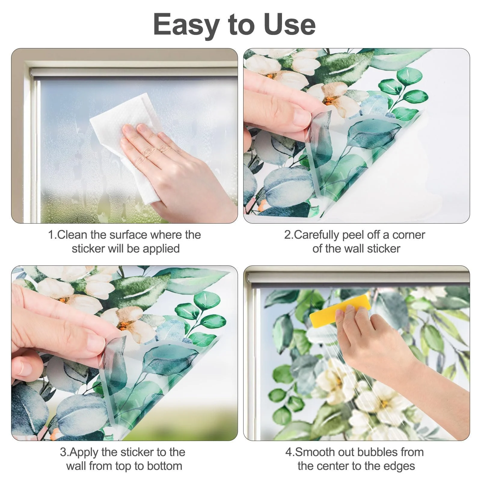 Наклейка на стіну EEEKit Botanical Евкаліпт Квіти Листя Ліани, фото №7 Наклейка на стіну EEEKit Botanical Евкаліпт Квіти Листя Ліани, фото №7