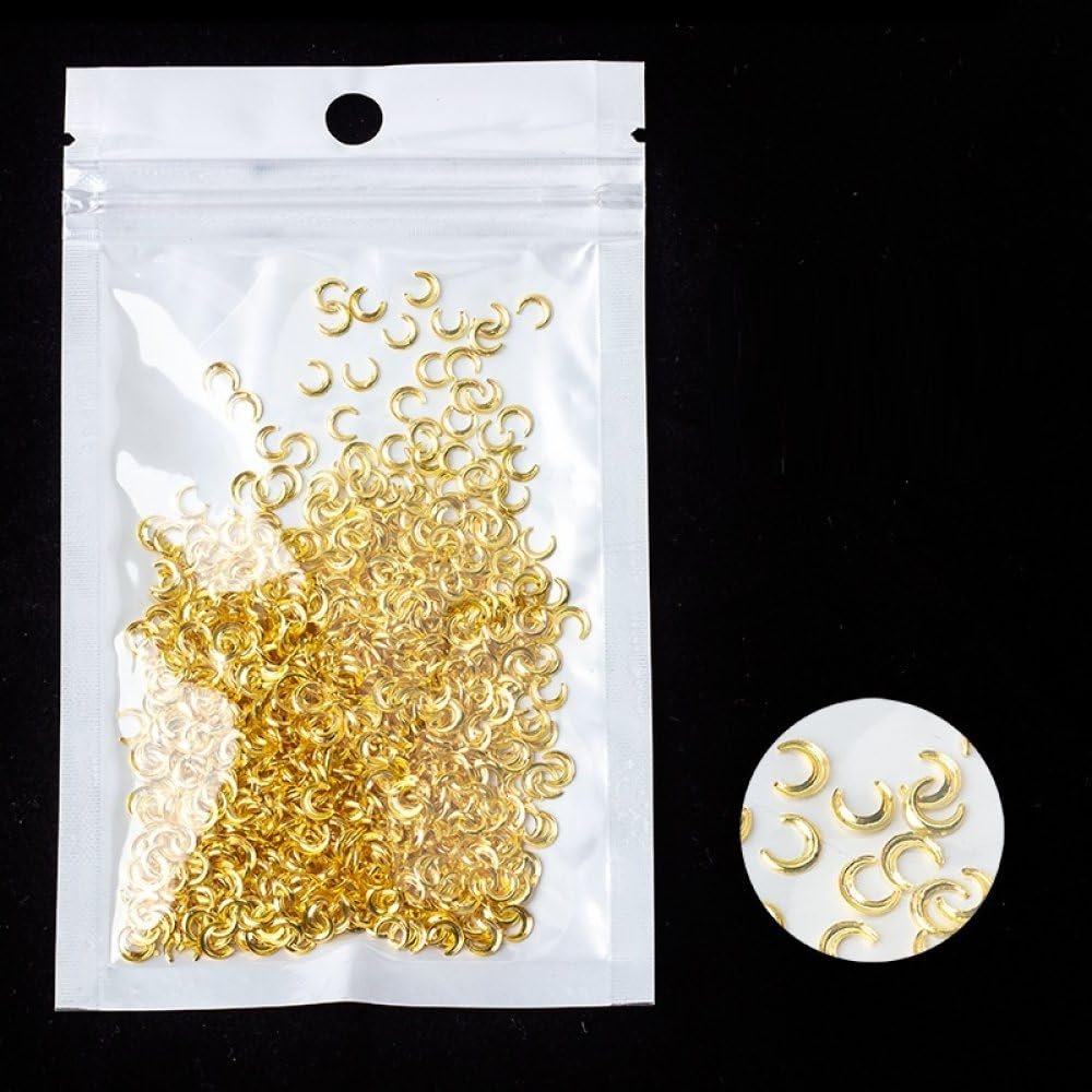 Украшения для ногтей qbodp Луна 5 мм Золотой, 1000 шт, фото №1