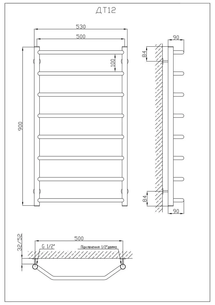 Полотенцесушитель KOSSER Трапеция 900х530/8, фото №3