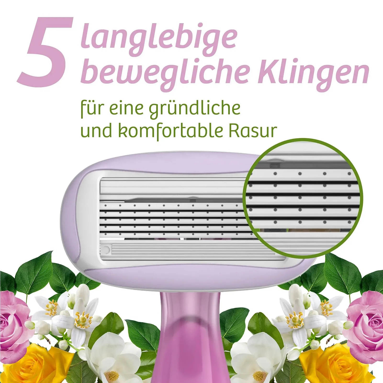 Одноразовая бритва BIC Soleil Escape 5 лезвий Женская Rose & Magnolia 3 шт, фото №2 Одноразовая бритва BIC Soleil Escape 5 лезвий Женская Rose & Magnolia 3 шт, фото №2