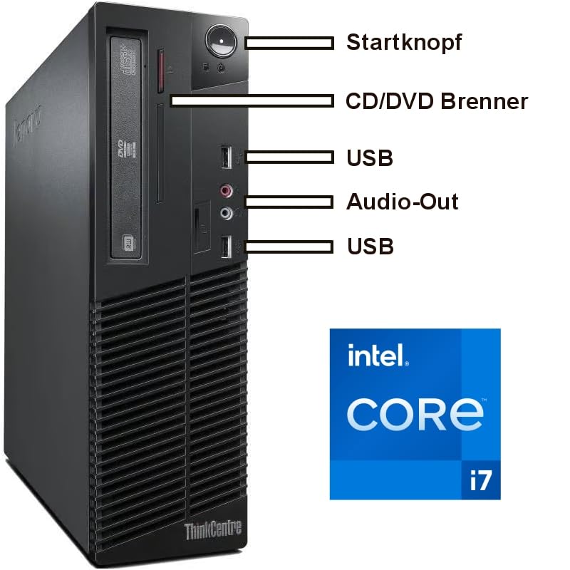 Компьютер Lenovo M83 SFF Intel Core i7 4790 16GB RAM 512GB SSD USB 3.0 WLAN с Windows 11 Pro и Office 2010 черный, фото №2