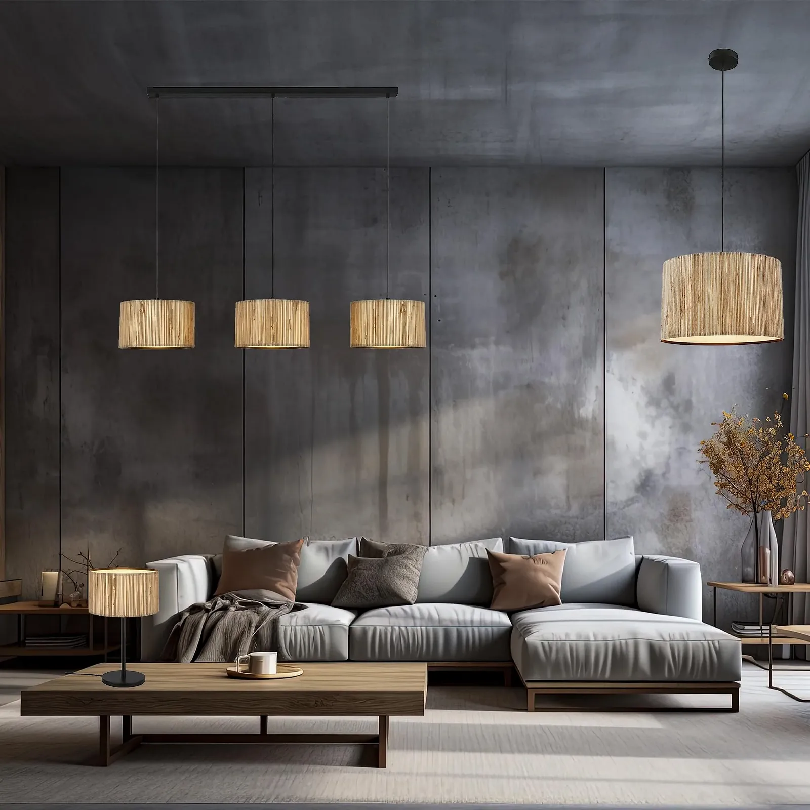 Настольная лампа BRILONER с абажуром из морской травы E27 Max 10 W 25 x 41.5 см, фото №6