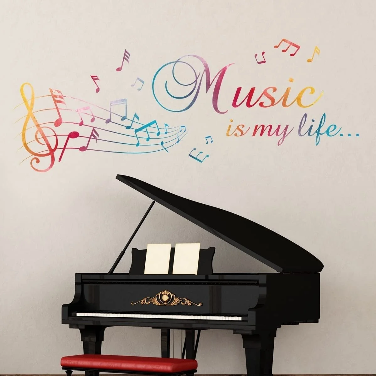 Наклейка на стіну tjapalo vr137 Акварельні ноти Music Is My Life 100 x 37 см, фото №3 Наклейка на стіну tjapalo vr137 Акварельні ноти Music Is My Life 100 x 37 см, фото №3