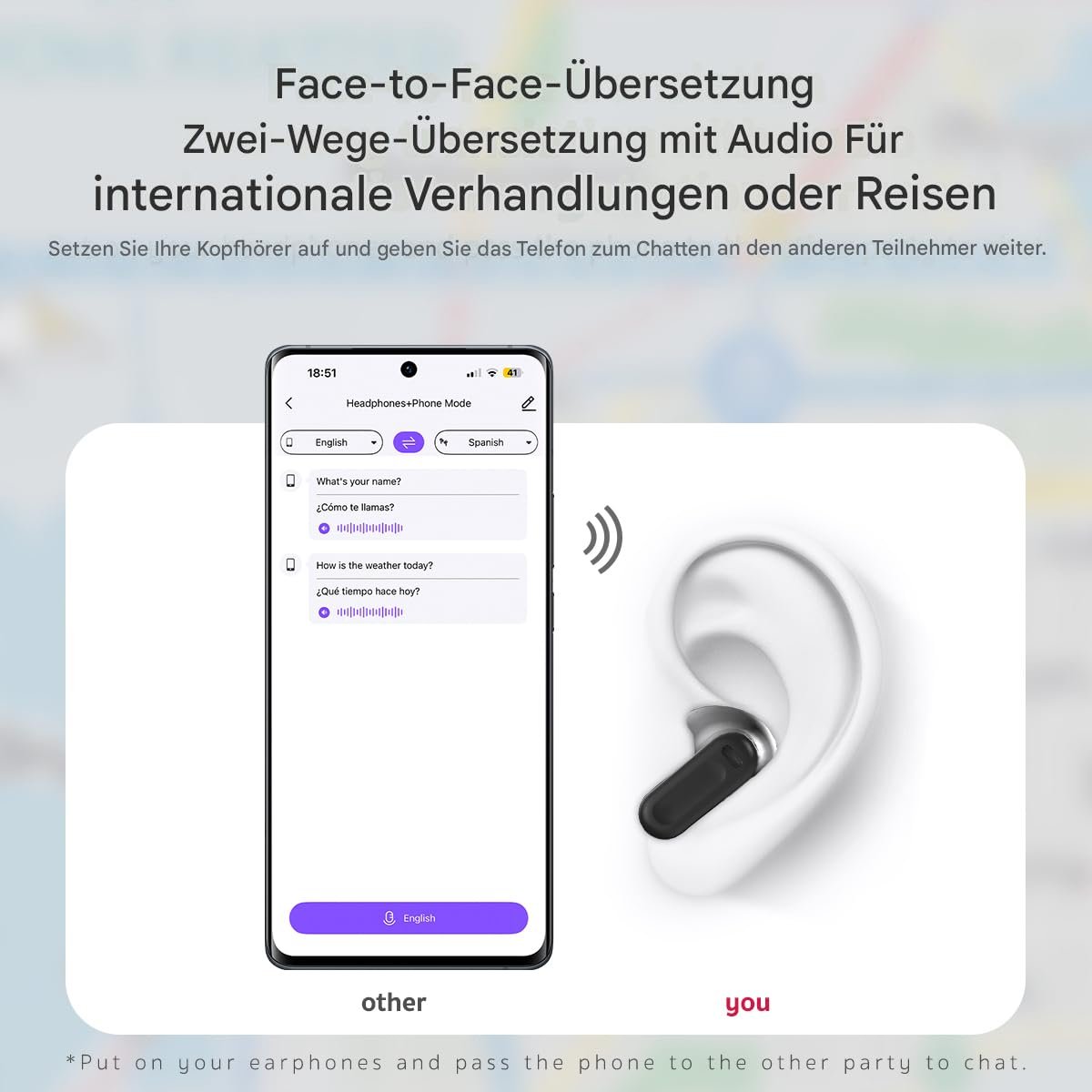 Наушники-переводчики AI NE20, 135 языков, 6 режимов перевода, Bluetooth 6.0, сенсорный экран, HiFi звук для офиса и спорта, фото №3 Наушники-переводчики AI NE20, 135 языков, 6 режимов перевода, Bluetooth 6.0, сенсорный экран, HiFi звук для офиса и спорта, фото №3