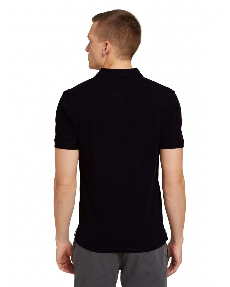 Поло basic polo with contrast 1027713XX1029999 Tom Tailor Чорний XL, фото №2