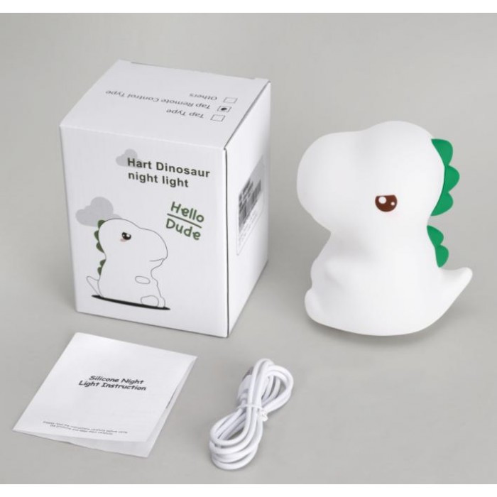 Дитячий акумуляторний нічний кабель RGB на 16 кольорів з пультом Динозавр, фото №5