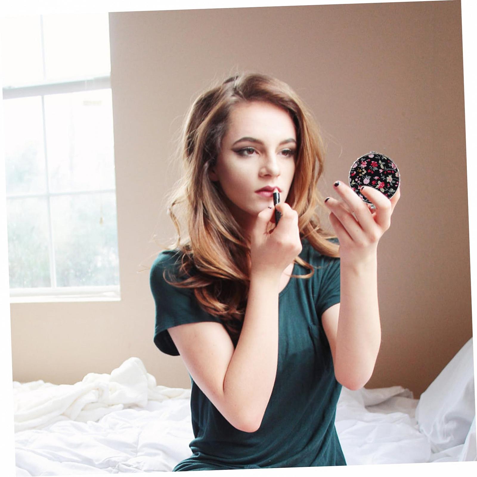 Зеркало Angoily Двухстороннее Мини Тканевая Вышивка Ручное, фото №4 Зеркало Angoily Двухстороннее Мини Тканевая Вышивка Ручное, фото №4