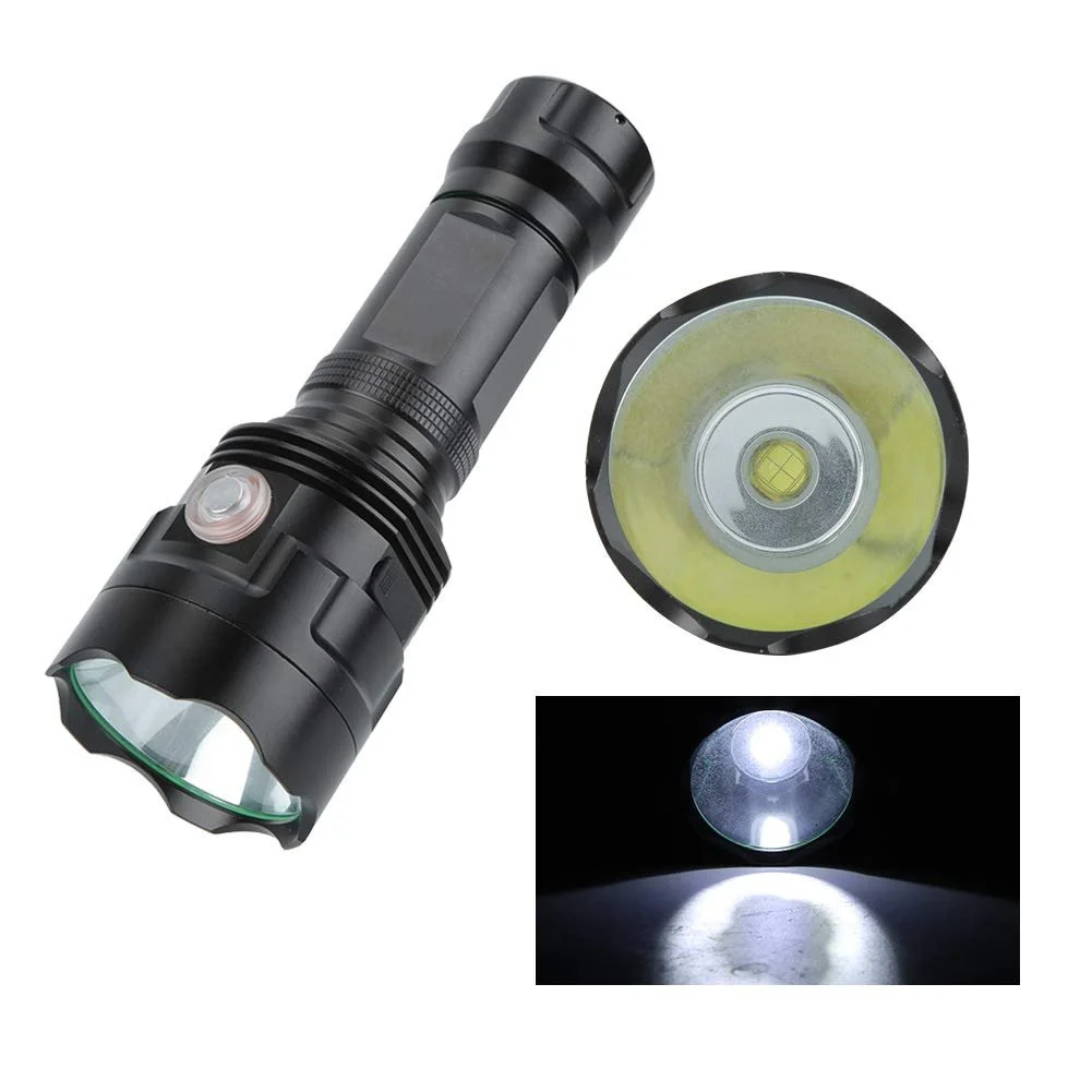 LED Ліхтарик 300-500 м USB Перезаряджуваний та Захист від негоди IPX5 6 Режимів для Пішого туризму/Кемпінгу/Надзвичайних ситуацій 7500K Біле світло, Функція SOS (T1U-90), фото №2