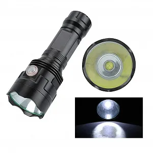 LED Ліхтарик 300-500 м USB Перезаряджуваний та Захист від негоди IPX5 6 Режимів для Пішого туризму/Кемпінгу/Надзвичайних ситуацій 7500K Біле світло, Функція SOS (T1U-90) synthetic.ua - Фото 1