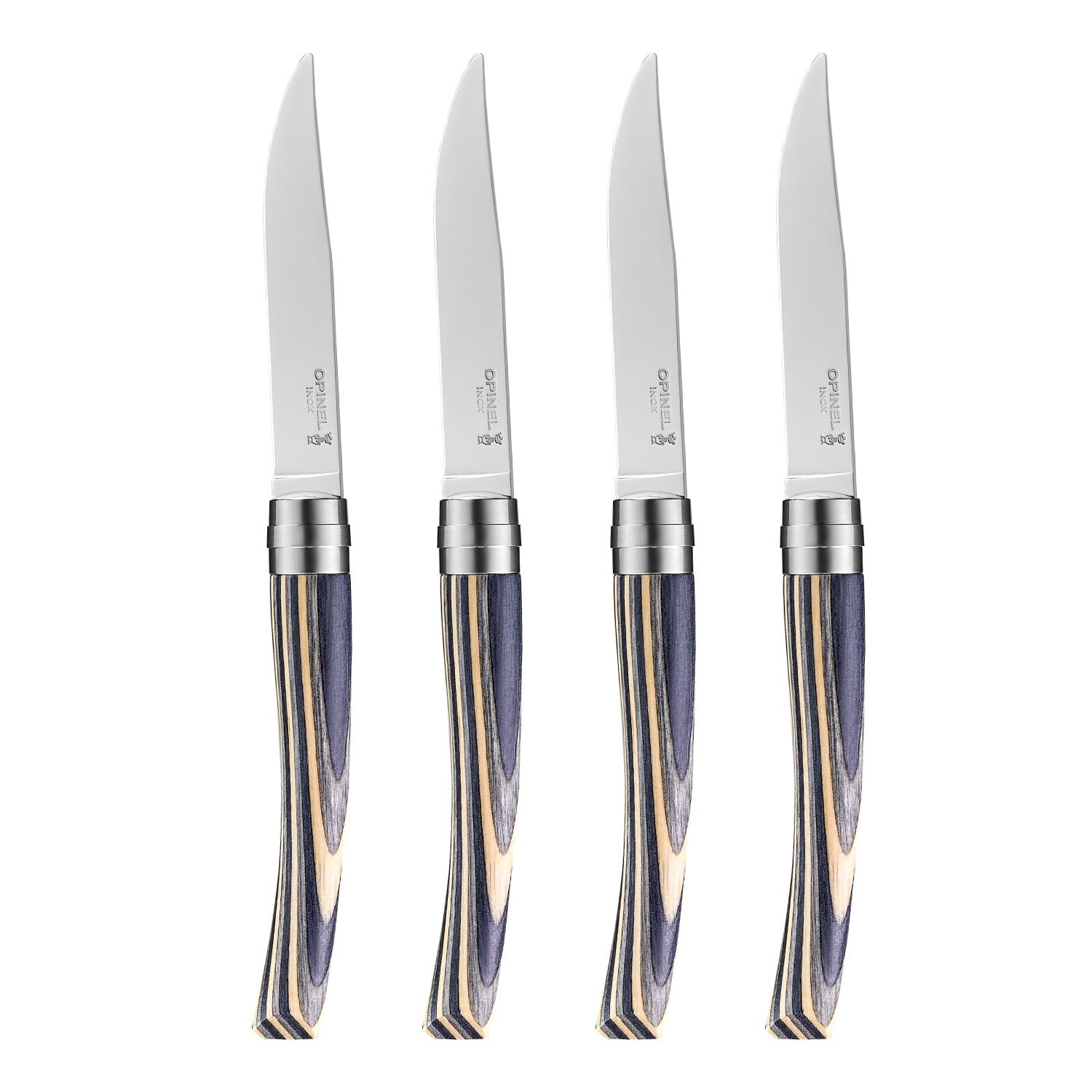 Набор ножей Opinel Table Chic Ламинированная береза, черный, 4 ножа, длина лезвия 10 см, дерево, фото №1