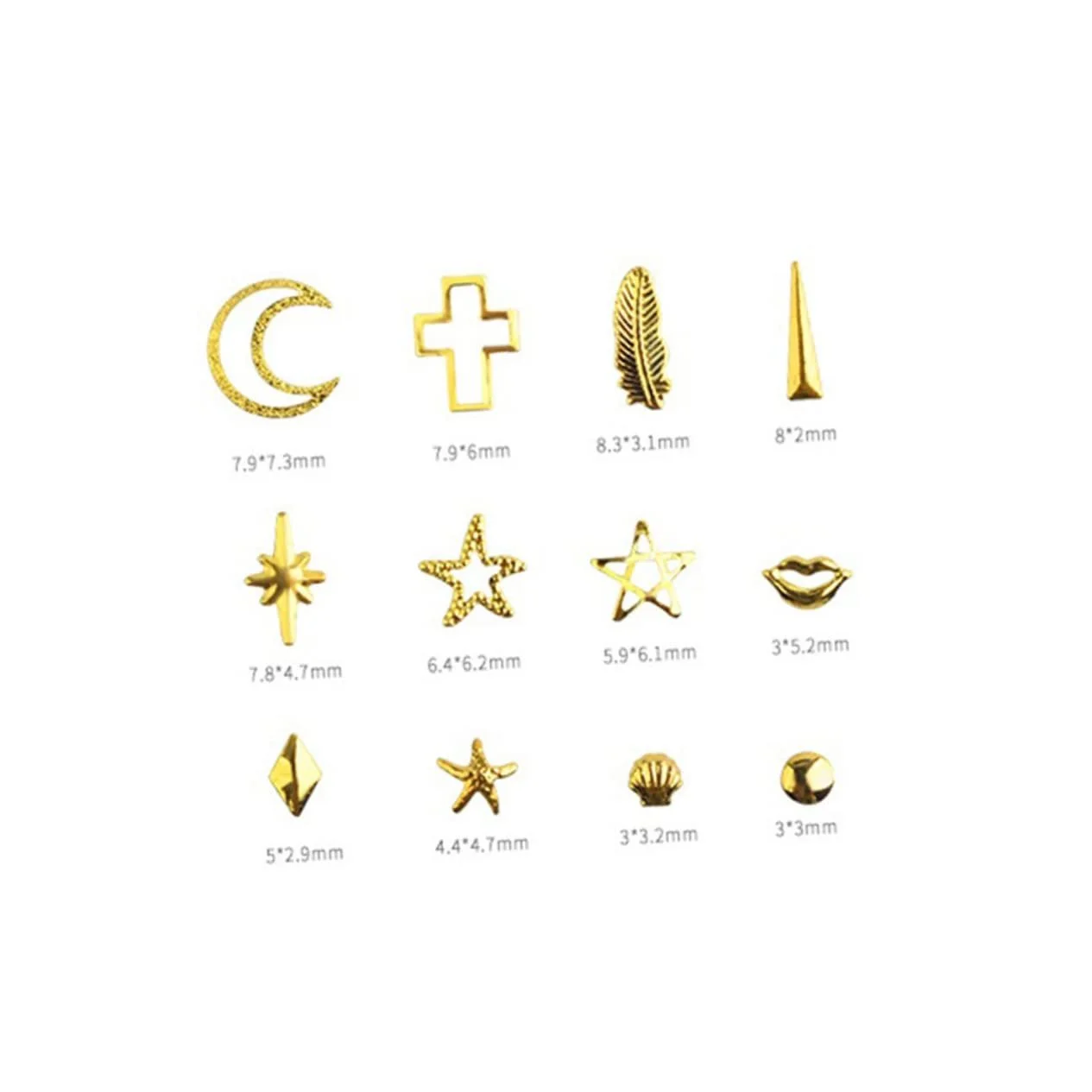 Украшения для ногтей Металлические заклепки для декорирования ногтей Набор с различными дизайнами, фото №3