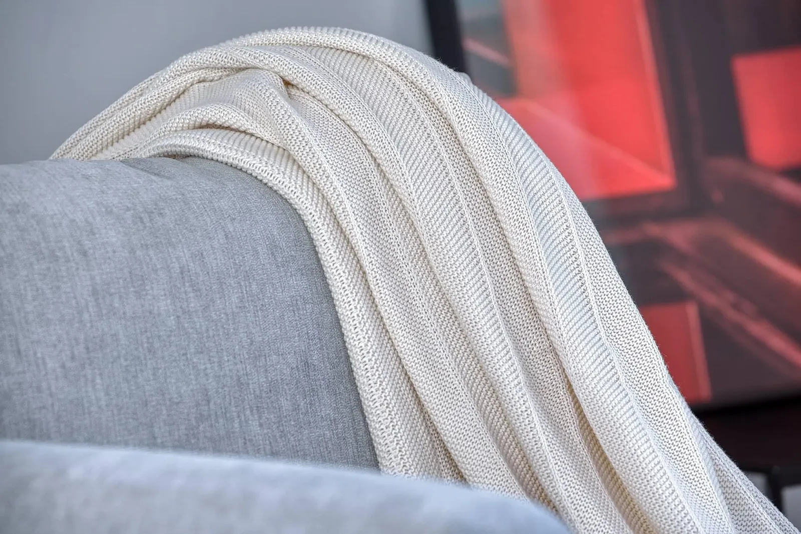 Покривало Nielsen HOME Milo Тонка в'язана 150 x 200 см Вершково-білий 100% Бавовна Ялинка, фото №5