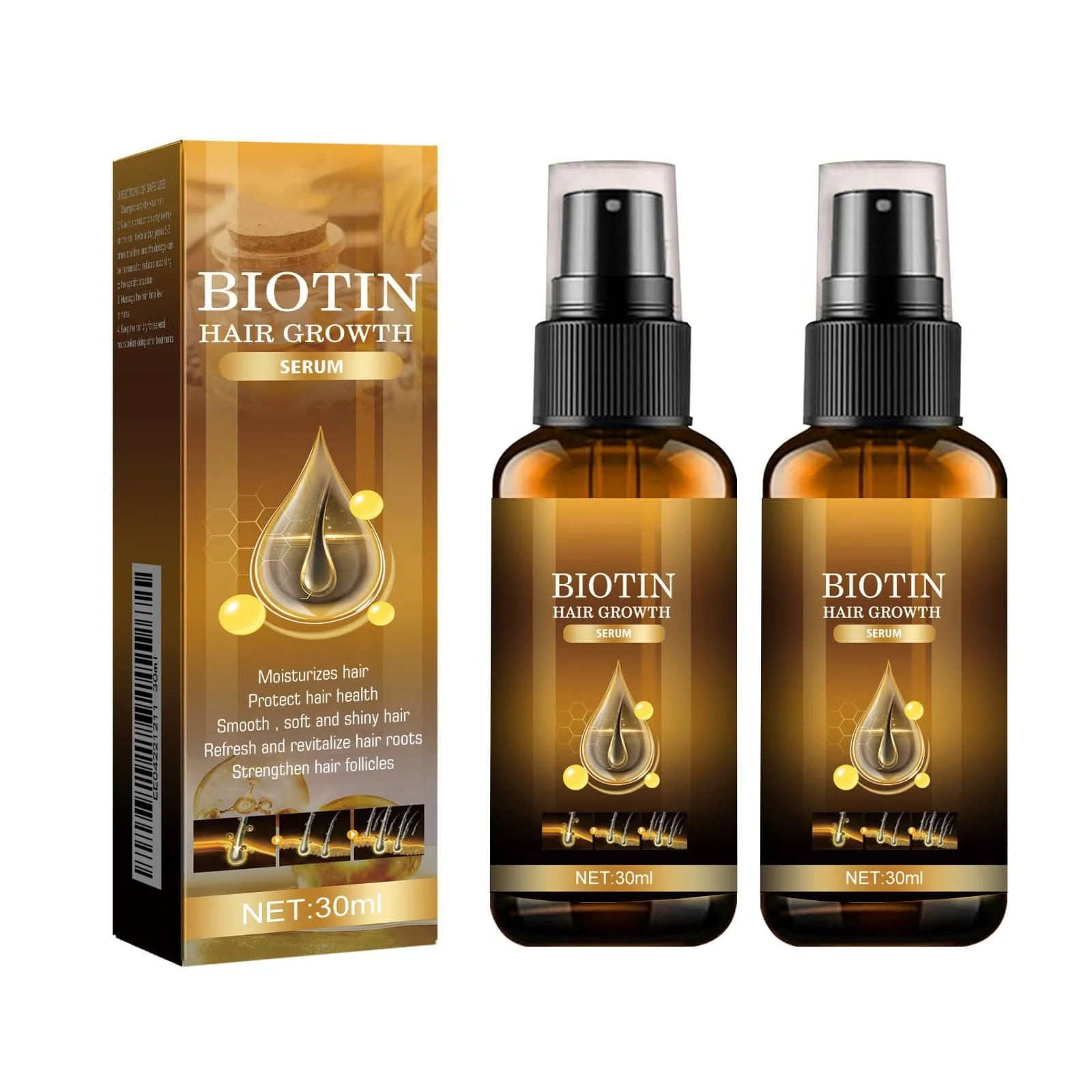 Спрей для густоти волосся Biotin, 2 шт., Сироватка для росту волосся, фото №1 Спрей для густоти волосся Biotin, 2 шт., Сироватка для росту волосся, фото №1