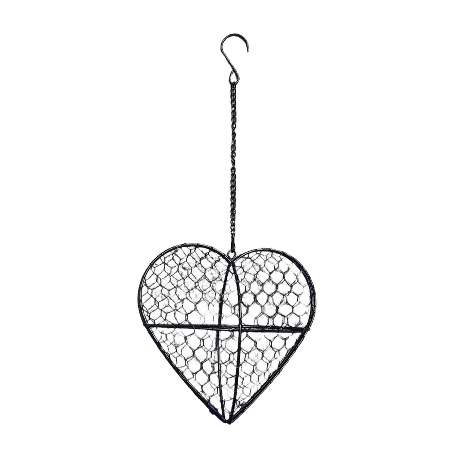 Підвісний кошик Harilla Металевий дротяний у формі серця з ланцюгом та гачком Чорний, фото №7 Підвісний кошик Harilla Металевий дротяний у формі серця з ланцюгом та гачком Чорний, фото №7