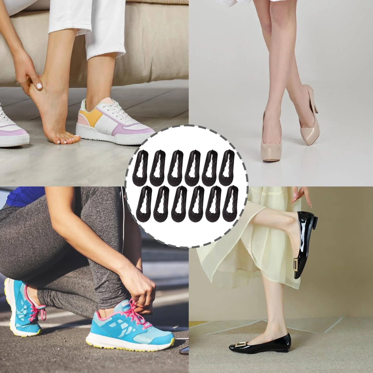 Шкарпетки-слідки  Без бренду Розмір 4-7 Чорний, 6 пар, фото №7