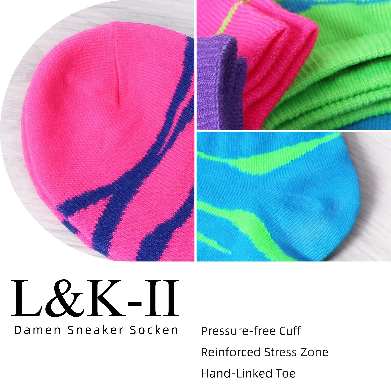 Шкарпетки для тренувань L&K-II 92238 Жіночі Бавовняні 12 пар, фото №7