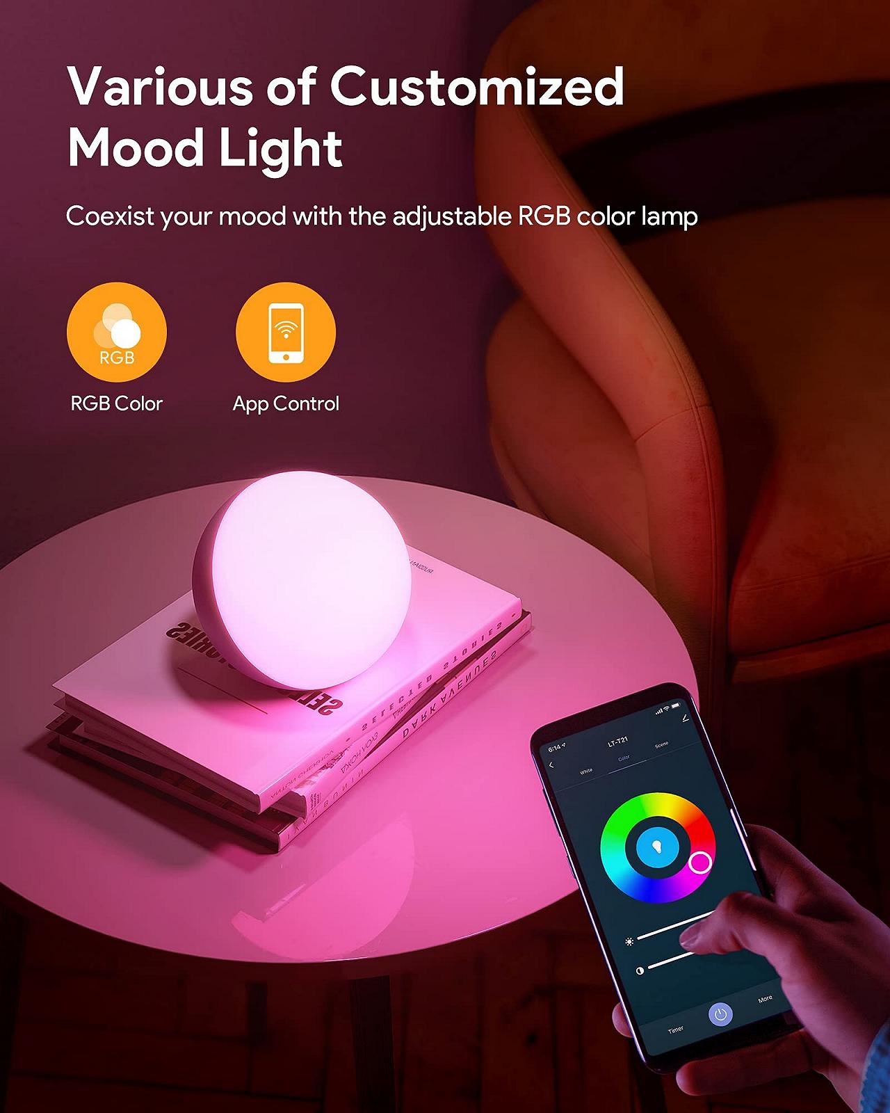 Настільна лампа Hifree Smart LED Touch Dimmable WiFi, фото №4