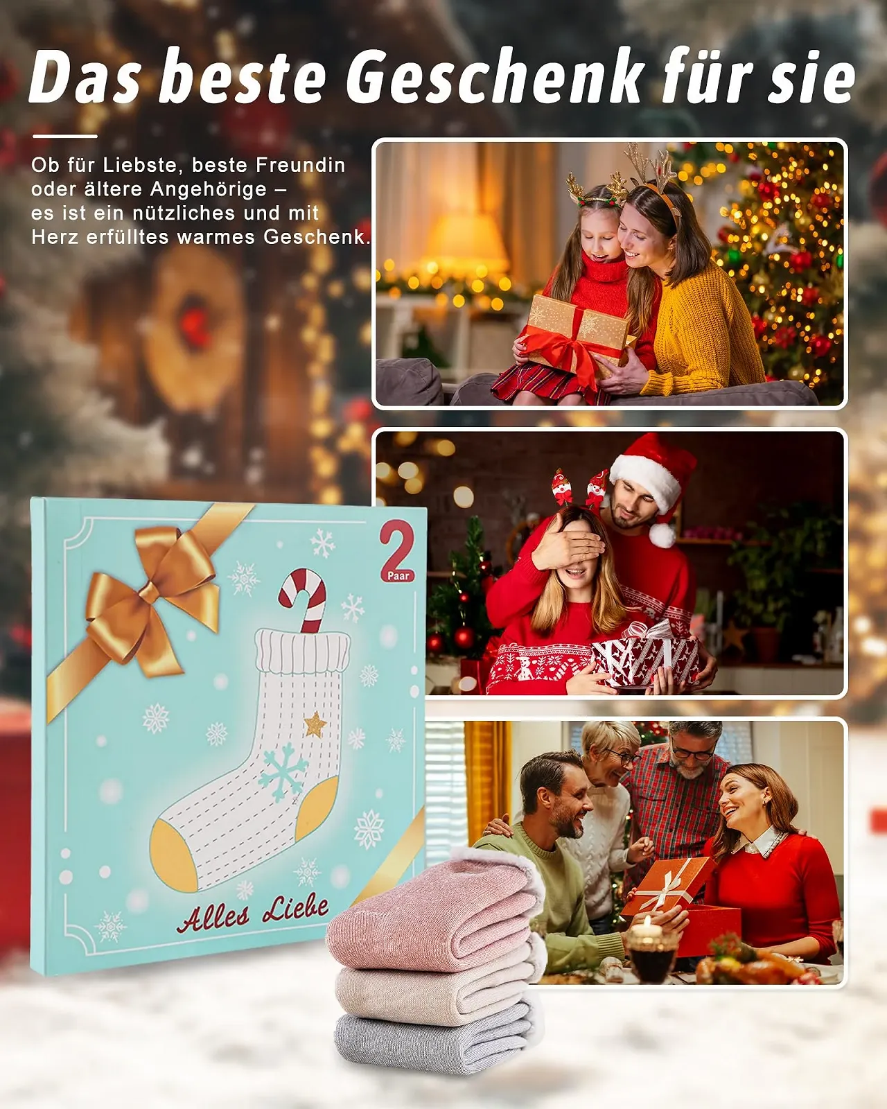 Теплі шкарпетки для жінок Cuddly Socks, пухнасті вовняні шкарпетки, 2 пари, розмір 36-42, фото №7