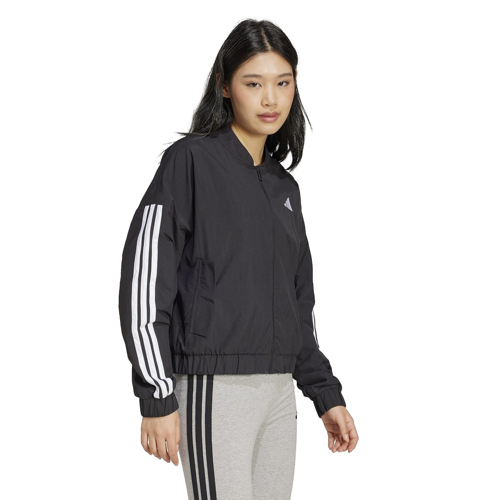 Бомбер adidas Essentials Жіночий 3-Stripes Lifestyle Тканий, фото №4