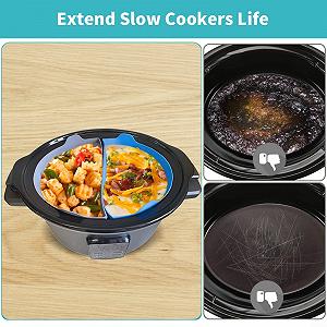 Вставка CNANRNANC Slow Cooker Food Divider для Slow Cooker на 6 Кварт Машинне Прання (Чорний) synthetic.ua - Фото 1