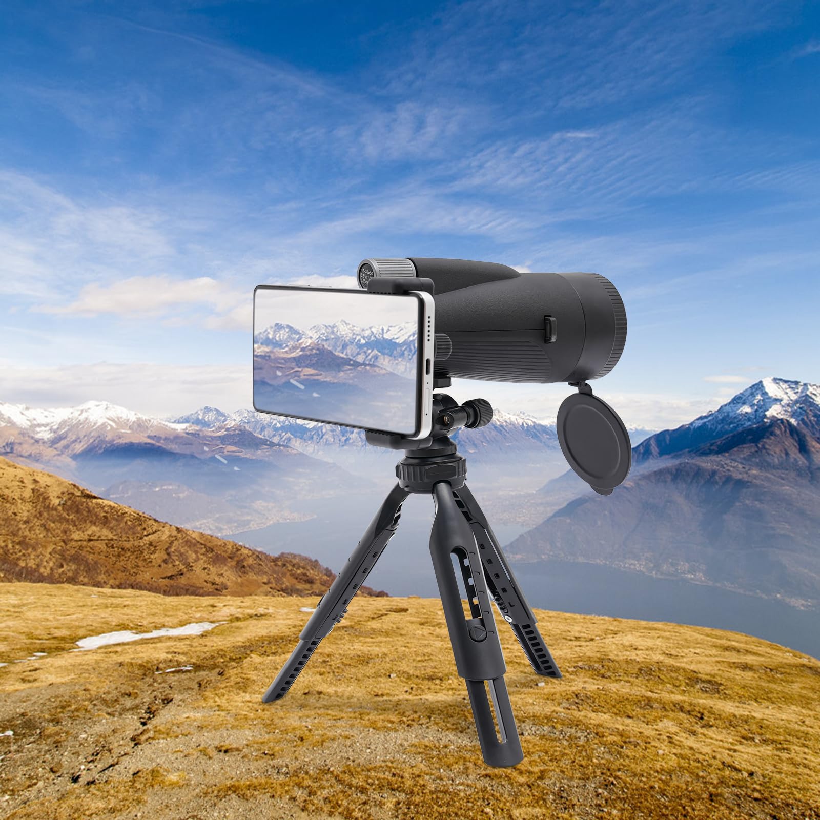 Монокуляр Телескоп для взрослых с держателем, растяжной штатив, водонепроницаемый зум-монокуляр для наблюдения за птицами, охоты, походов, концертов, фото №2