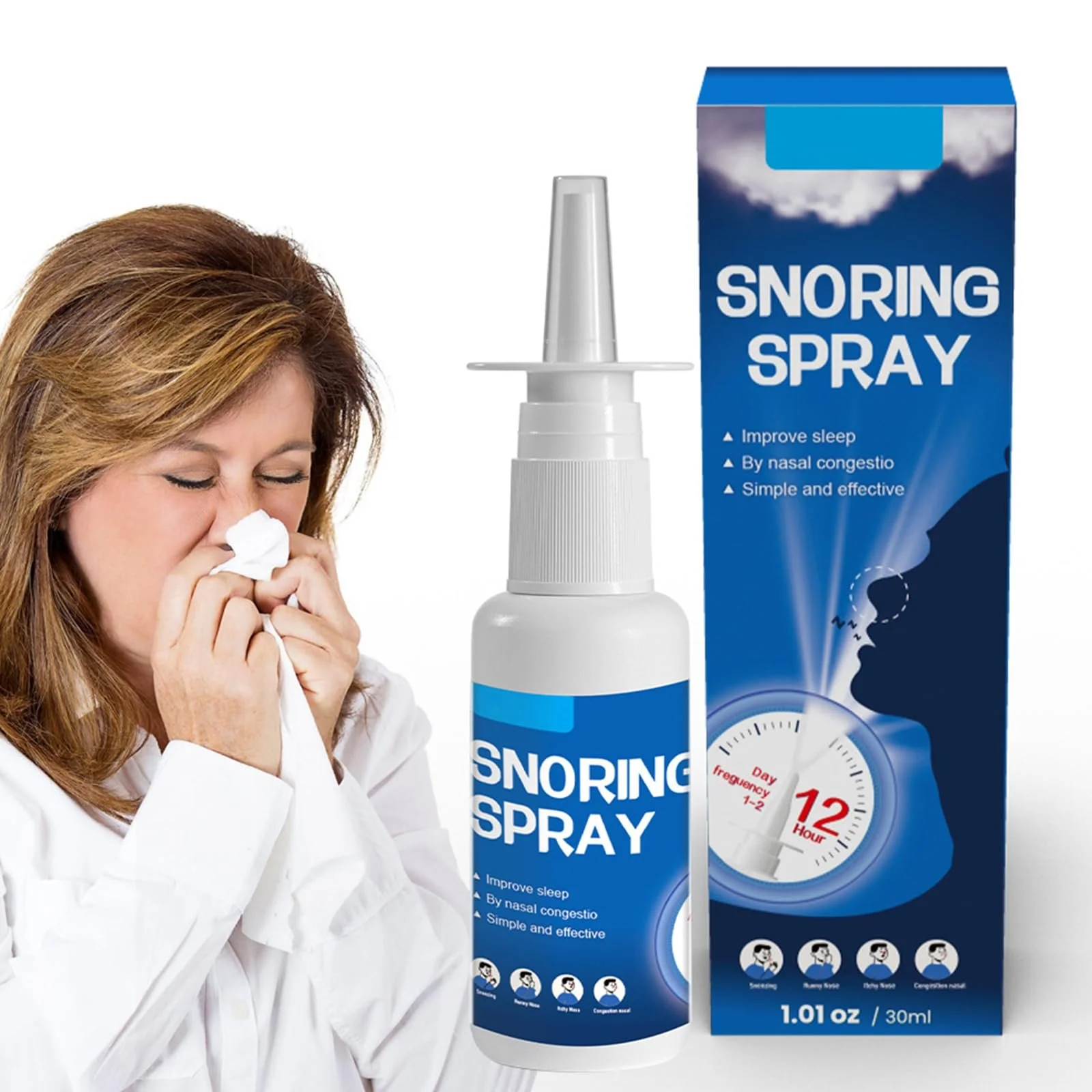 Спрей від хропіння в ніс, від хропіння, запобігає неприємному шуму хропіння, фото №2