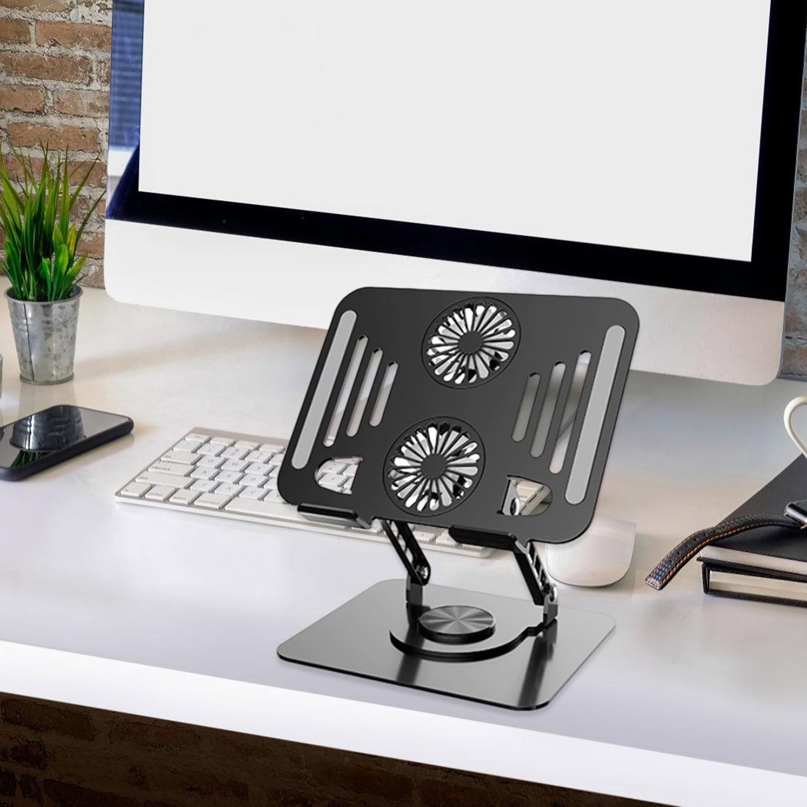 Подставка для ноутбука Aluminiumanpassung с тяжелым основанием для длительного использования, охлаждающая подставка, черная, фото №7