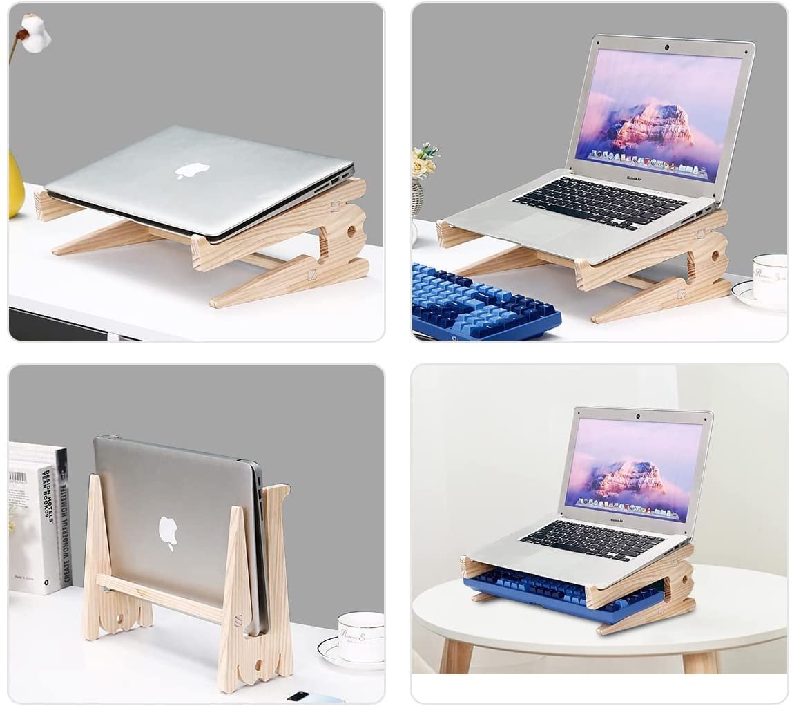 Подставка для ноутбука деревянная 10-15.6 дюймов, фото №6