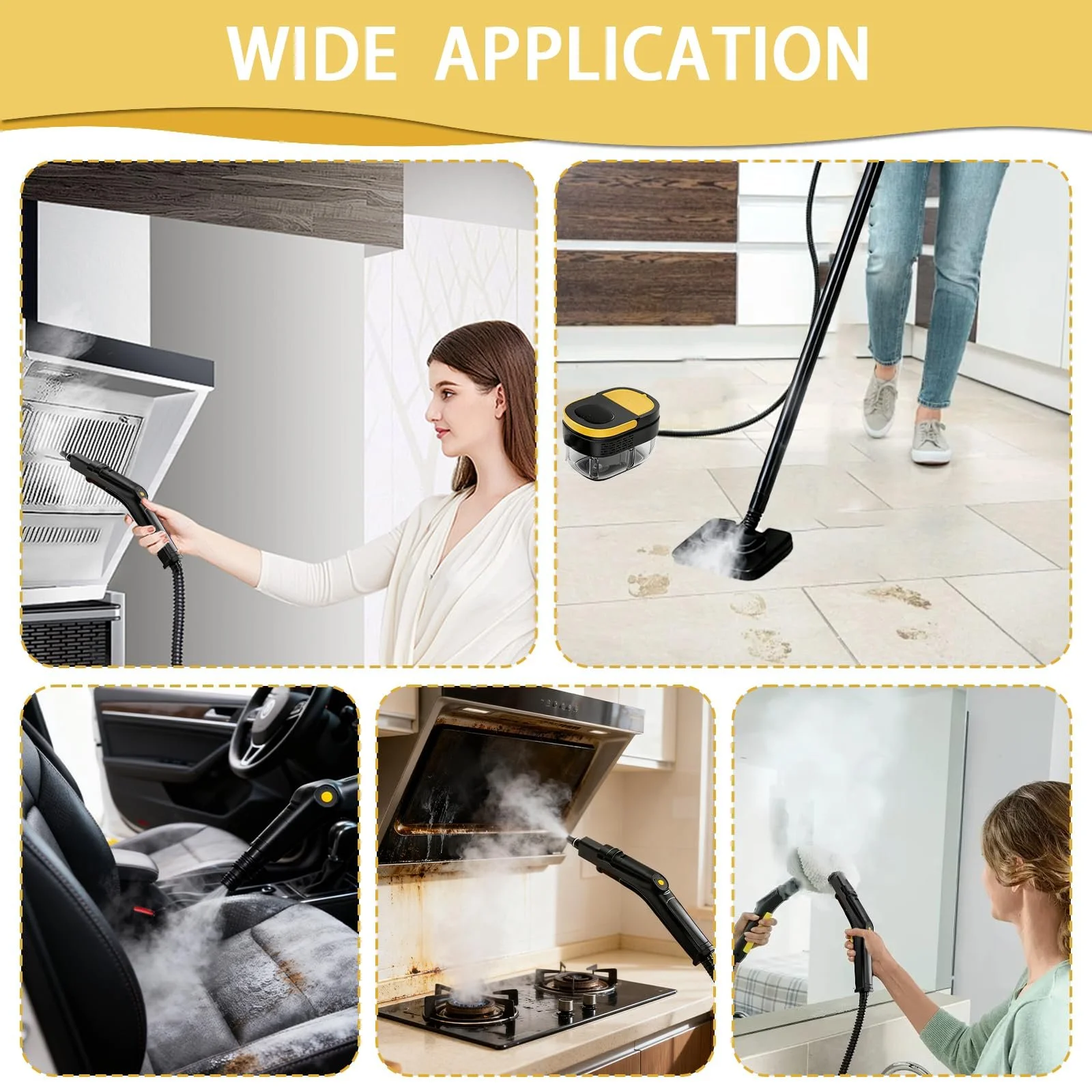 Пароочисник 2500 W ручний з 17 аксесуарами 1.6 L 4 bar Портативний, фото №8