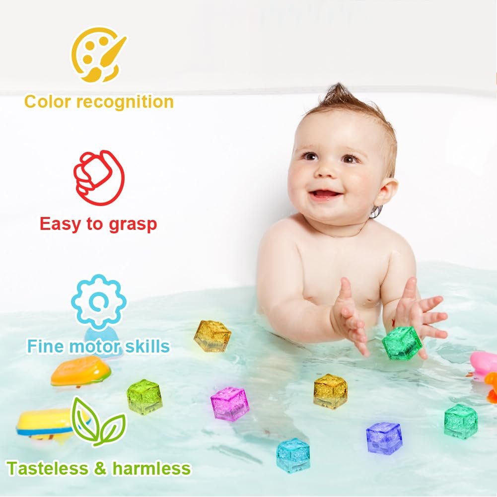 Іграшка для ванни Luminous Toy, 12 шт, LED крижані кубики, фото №4