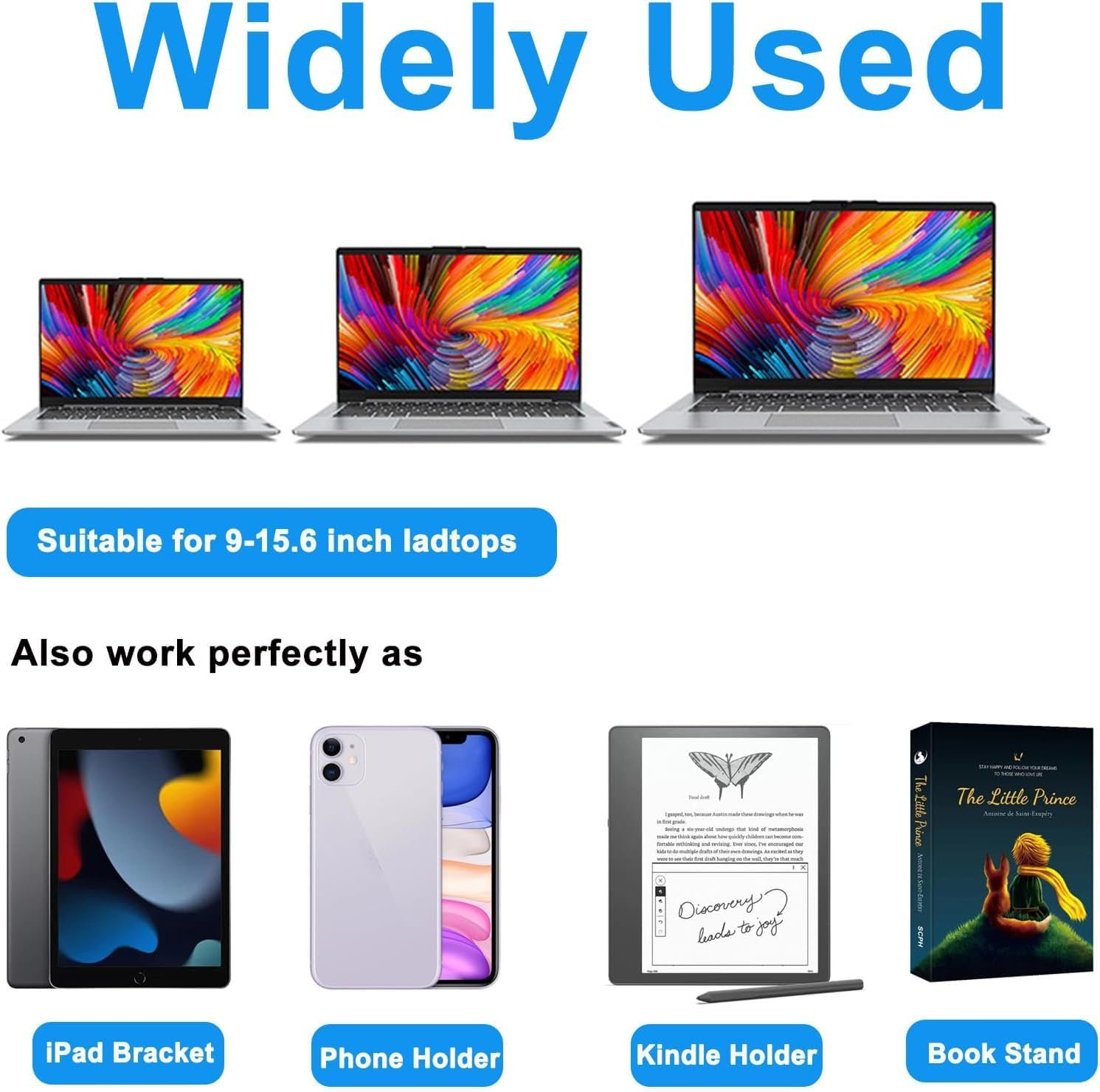 Подставка для ноутбука складная алюминиевая подставка для ноутбука подставка для ноутбука с регулировкой высоты 9-15,6 дюймов держатель для ноутбука для настольного компьютера ПК подставка держатель для планшета подставки для ноутбуков настольный офисный аксессуар, фото №6