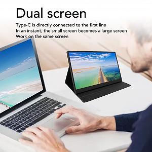Портативний Монітор Plyisty 2.5K 17.3 дюйма 2560 x 1440 IPS з регульованою підставкою та отворами для кріплення VESA, 2 порти USB C 3.1 synthetic.ua - Фото 1