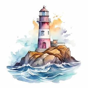 Наклейка на стіну GRAZDesign Lighthouse North Sea 42 x 40 см - Фото 1