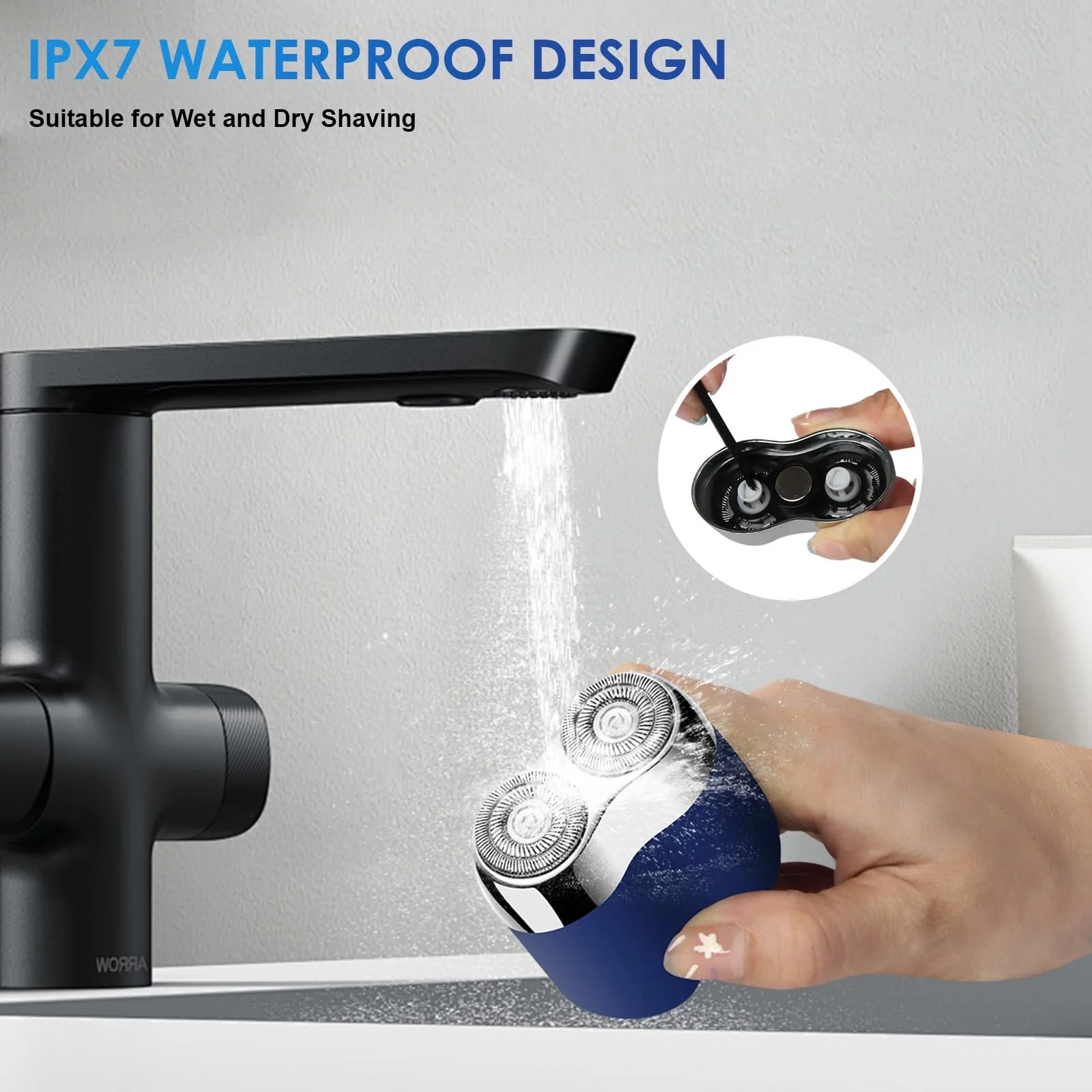 Електробритва чоловіча міні Dual Ring IPX7 7500 rpm, фото №5 Електробритва чоловіча міні Dual Ring IPX7 7500 rpm, фото №5
