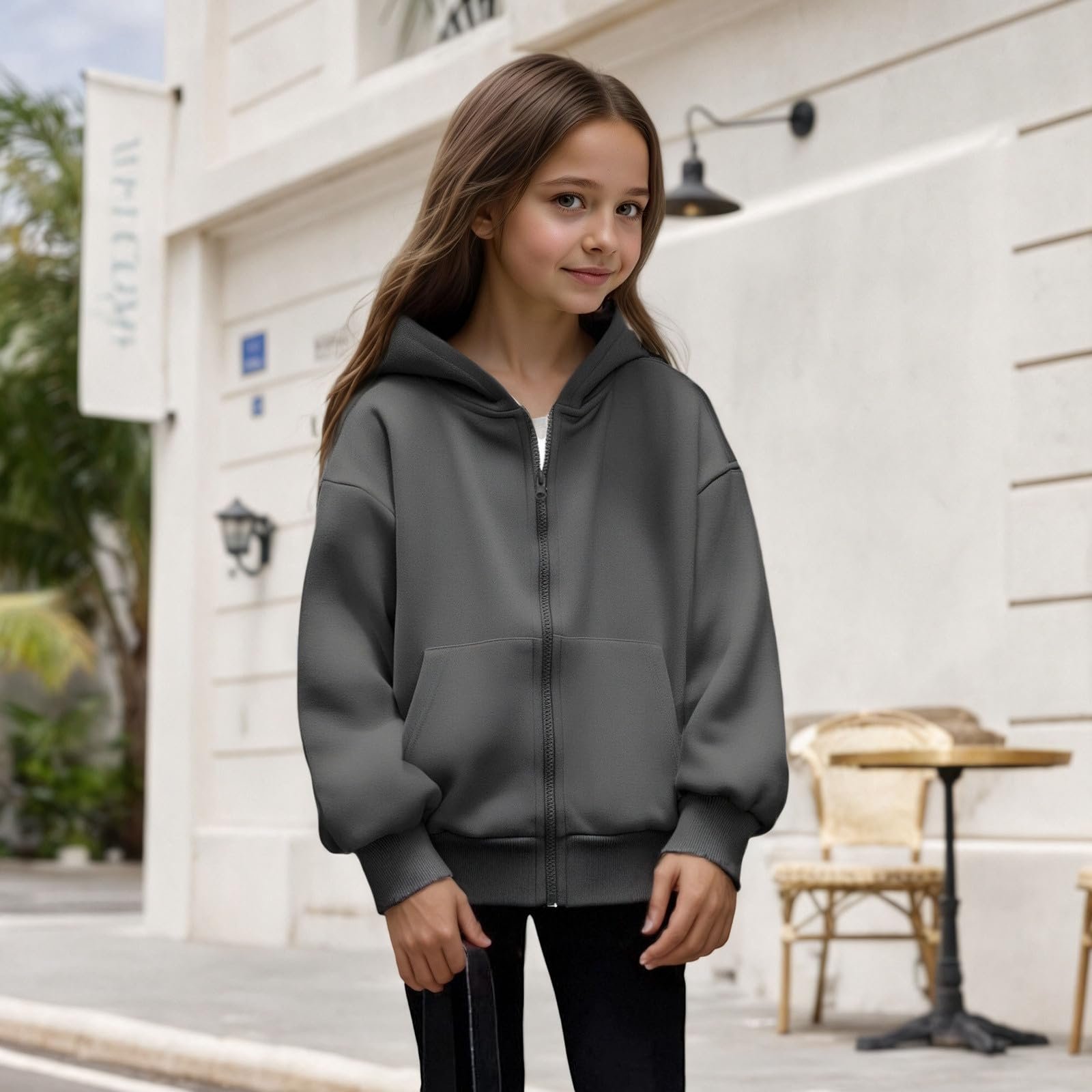 Куртка-худі для хлопчиків Dwevkeful з блискавкою, однотонна, фото №3