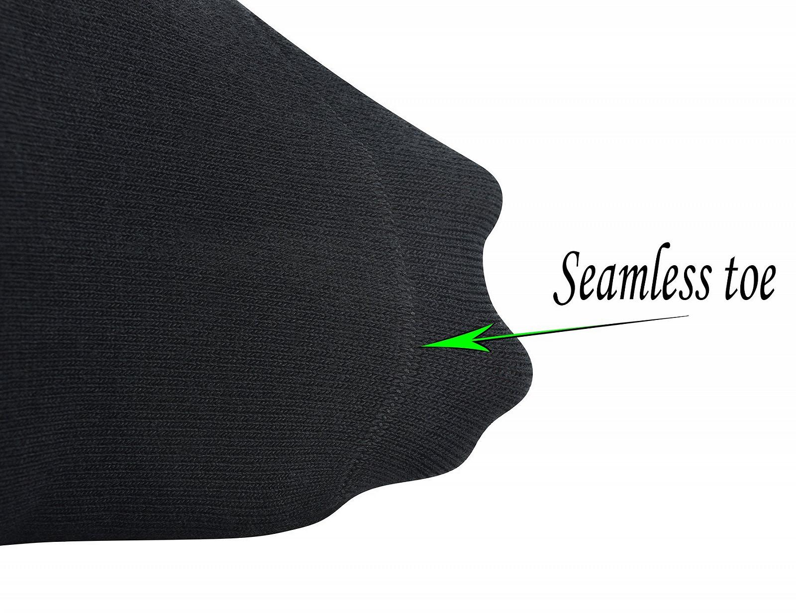 Носки Yomandamor Бесшовные Повседневные Диабетические Женские Бамбуковые Носки-следки Черный с Недавящей Резинкой, 5 пар, фото №5