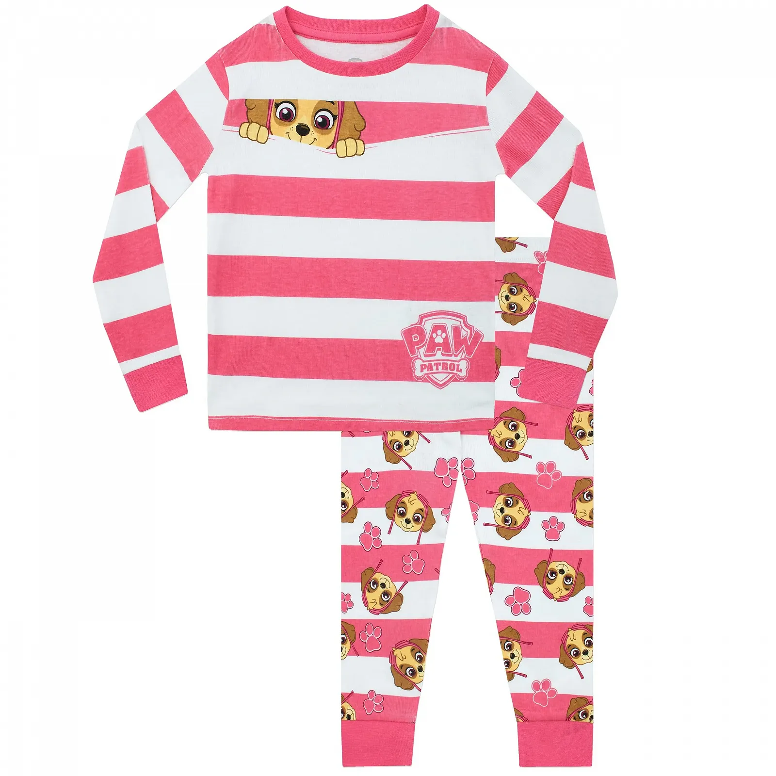 Пижама PAW PATROL для девочек Slim Fit Skye в полоску, фото №1 Пижама PAW PATROL для девочек Slim Fit Skye в полоску, фото №1