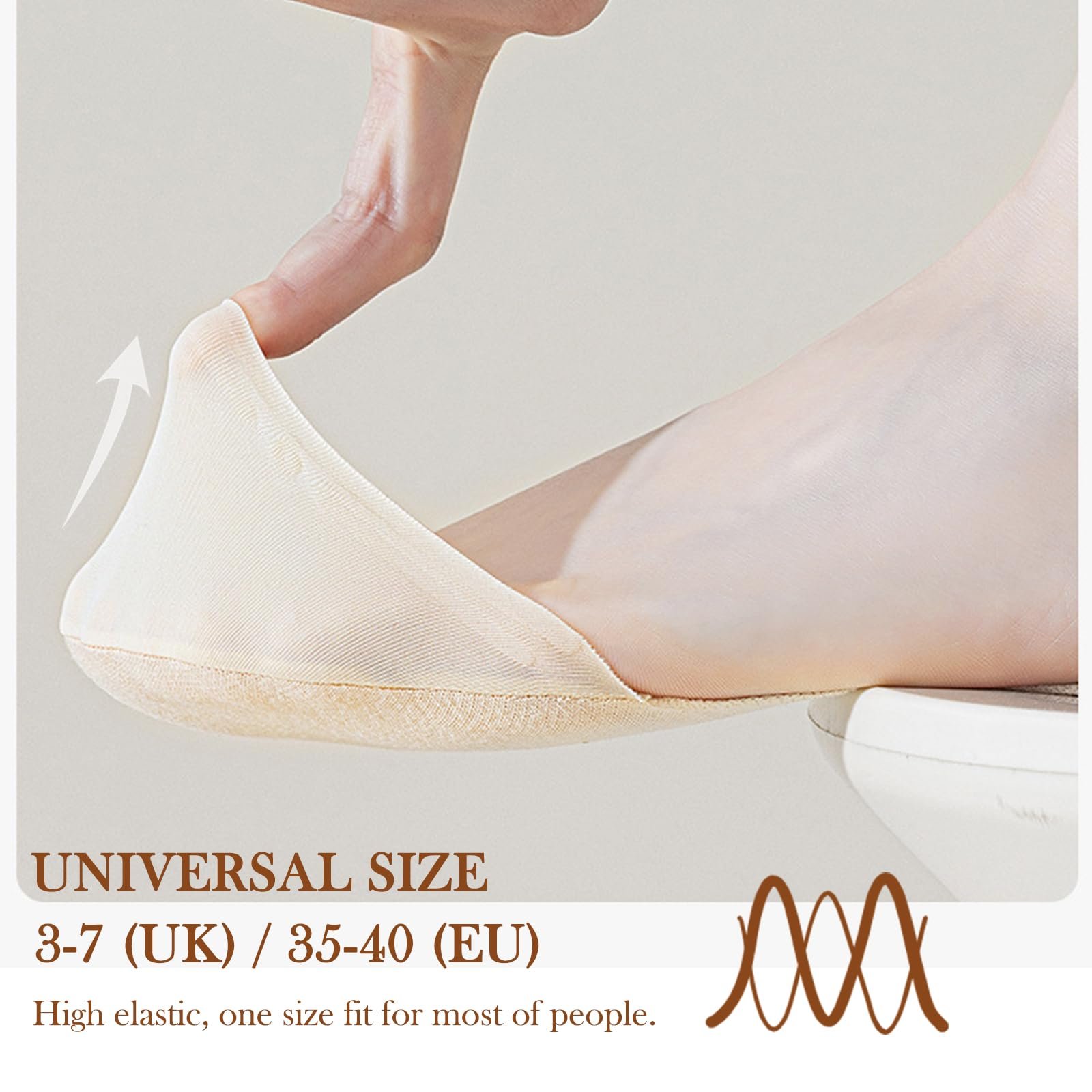 Женские носки сверхнизкой посадки Ice Silk с хлопковой подкладкой, 6 пар, фото №4