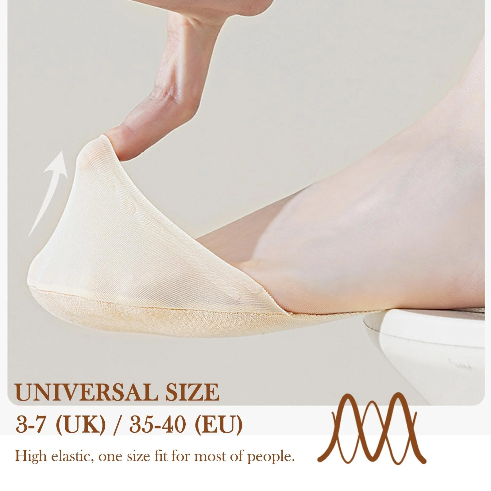 Жіночі шкарпетки наднизької посадки Ice Silk з бавовняною підкладкою, 6 пар, фото №4