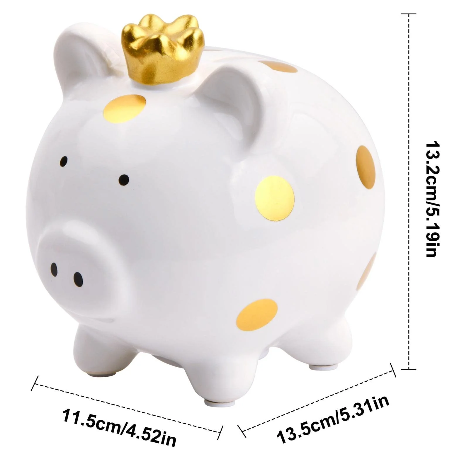 Скарбничка Біле Порося Керамічна Lucky Pig, фото №2