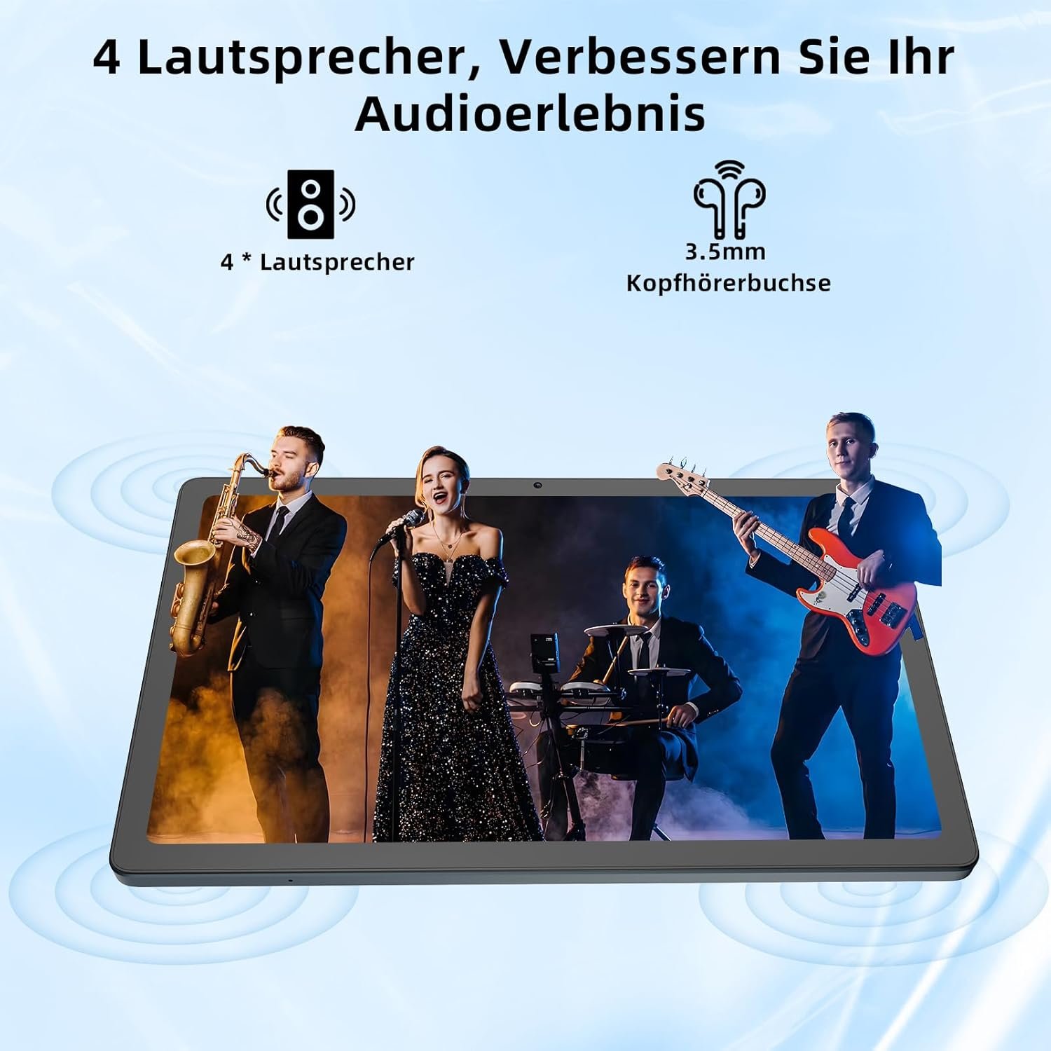 Планшет 10.4" 2K M00KIA M1036 6+10/128Gb 8 ядер Android 13 10000mAh Черный, фото №5