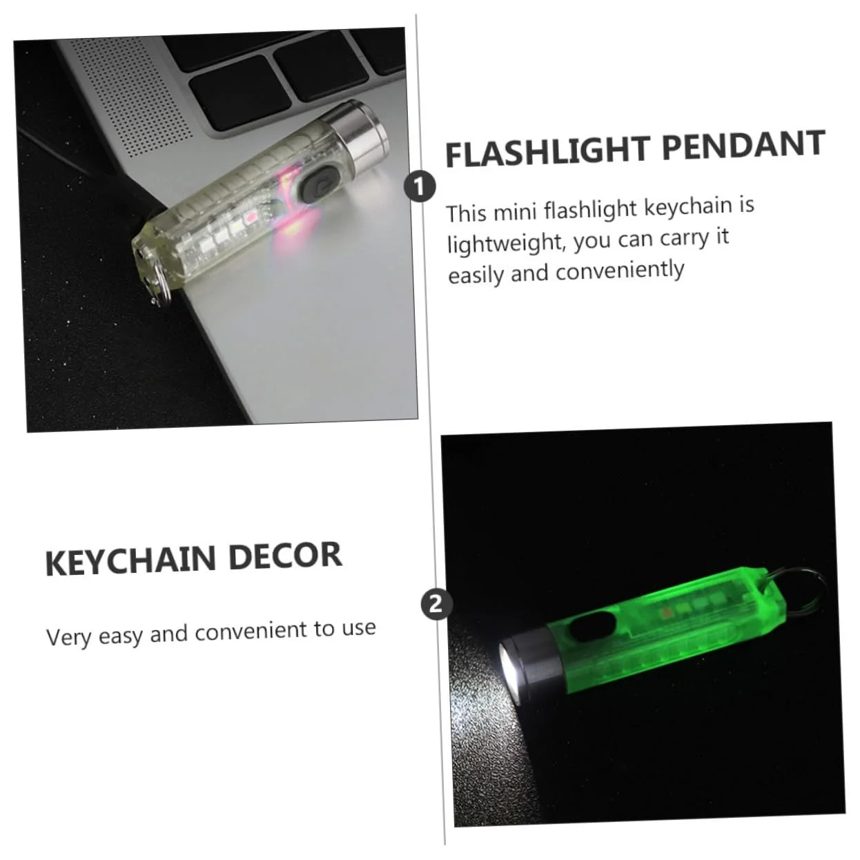 LED Ліхтарик USB акумуляторний Міні ліхтарик для кемпінгу на відкритому повітрі з нержавіючої сталі та ПК Легкий Портативний Яскравий Підходить Міцний і Практичний для подорожей, фото №5