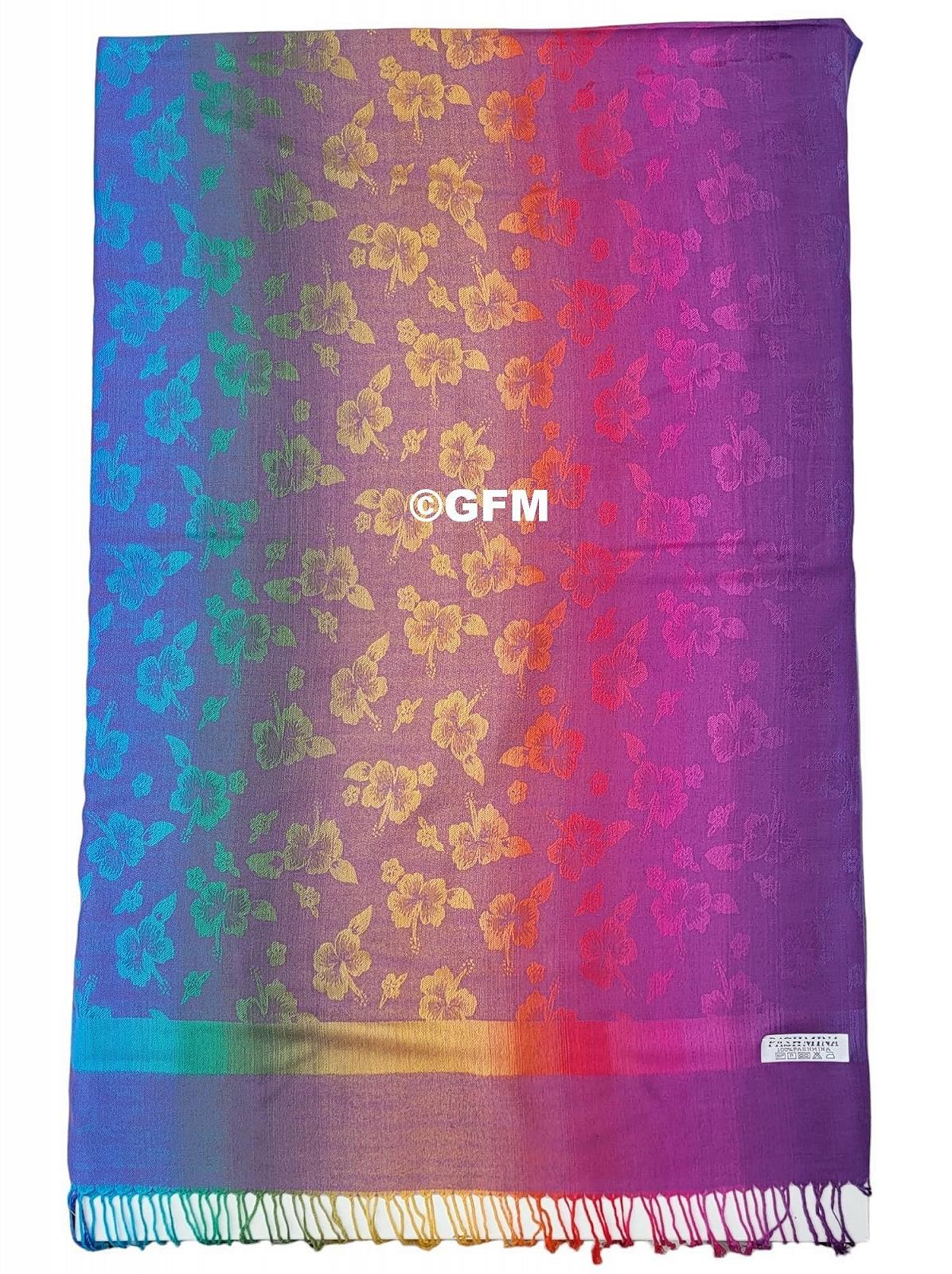Пашмина GFM Rainbow с цветочным узором, фото №2