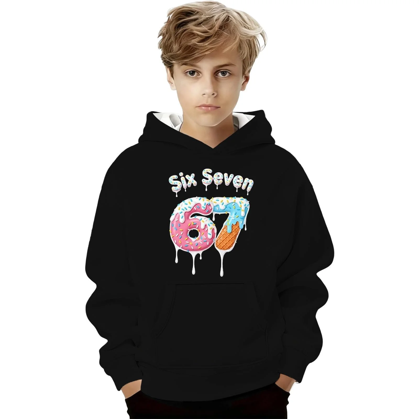 Толстовка с капюшоном для мальчиков 67 Prints 152 164 134 Свитеры, Толстовка с капюшоном, 158 Пуловер, 140 Спортивный костюм Подросток Теплый Мягкий Джемпер 176 Футболки, фото №2