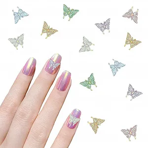 Кабошоны для ногтей Бабочка 3D 6 цветов 180 шт - Фото 1