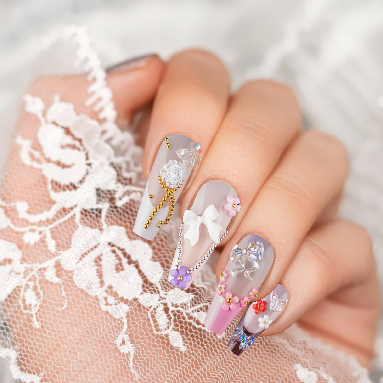 Стразы и жемчуг VEGCOO, 3 коробки, фото №4