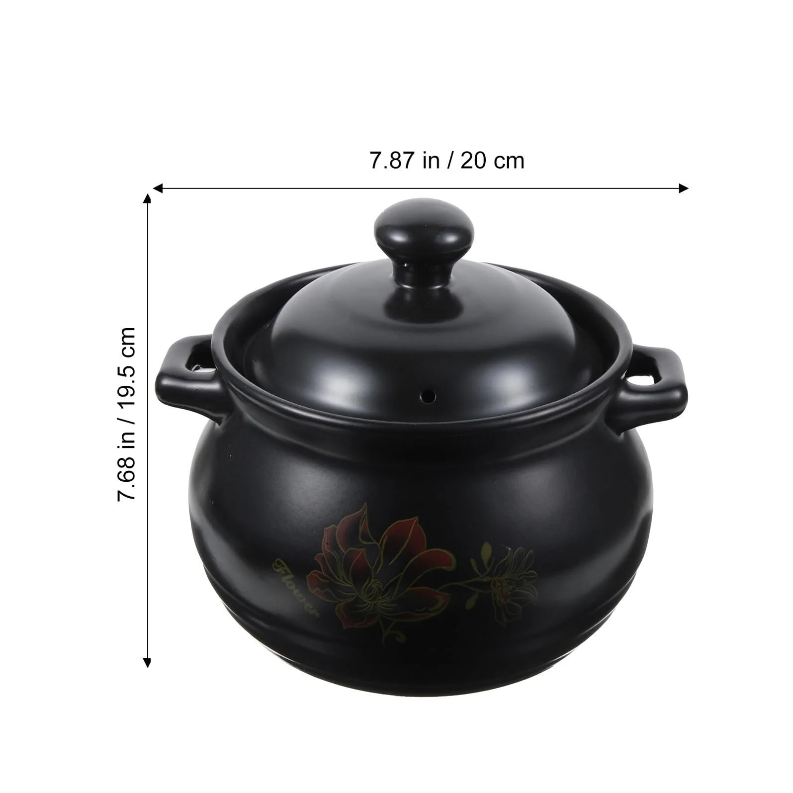 Кастрюля керамическая с крышкой 2 l Black, фото №2