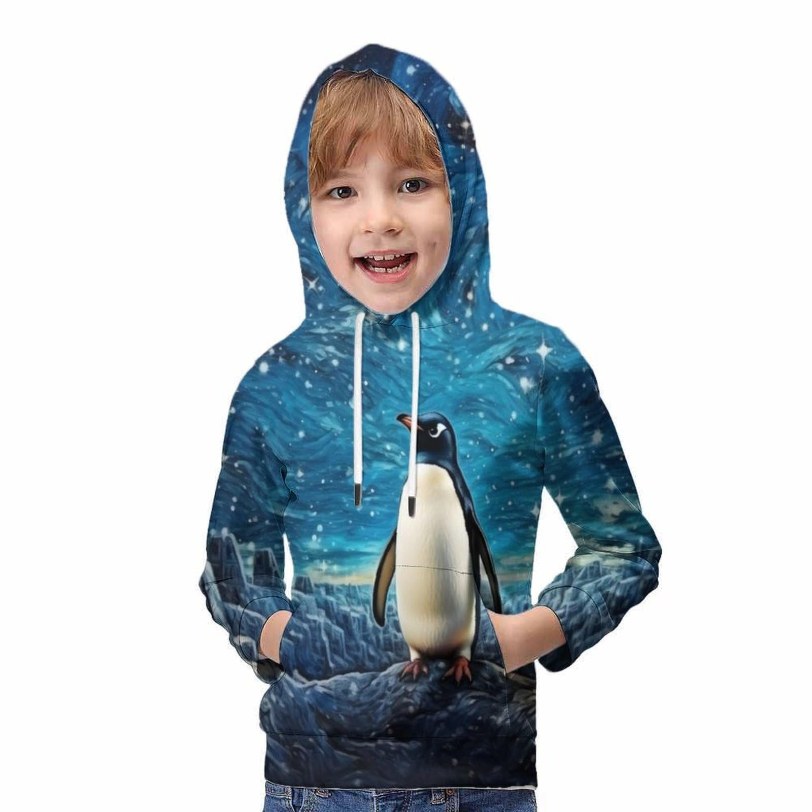 Дитяча толстовка з капюшоном HONGBING 3D-друк з кишенею-кенгуру, фото №5