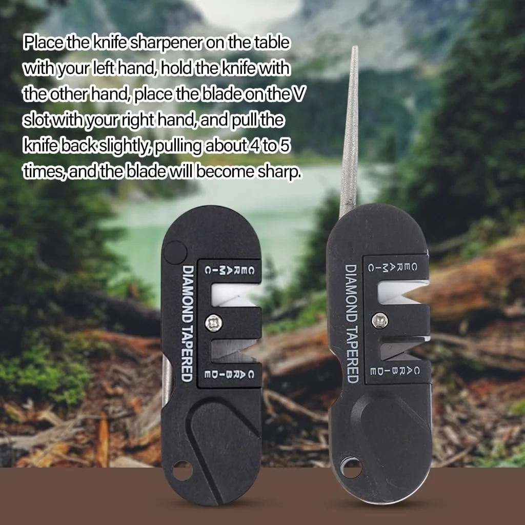 Точилка для ножів міні-кишенькова для кемпінгу, походів та кухні, фото №7